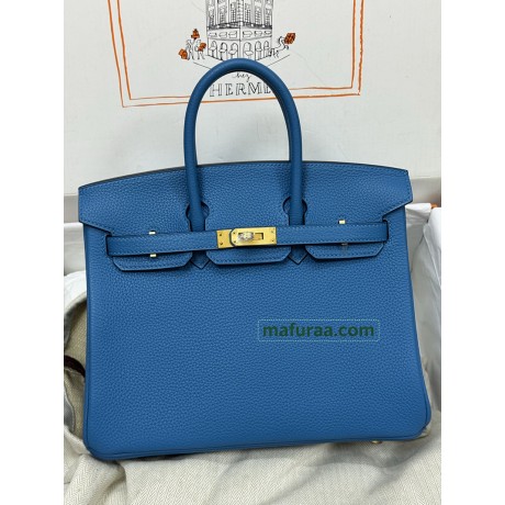 Birkin25 togo Blue zanzibar B3  Gold Hardware  Togo 