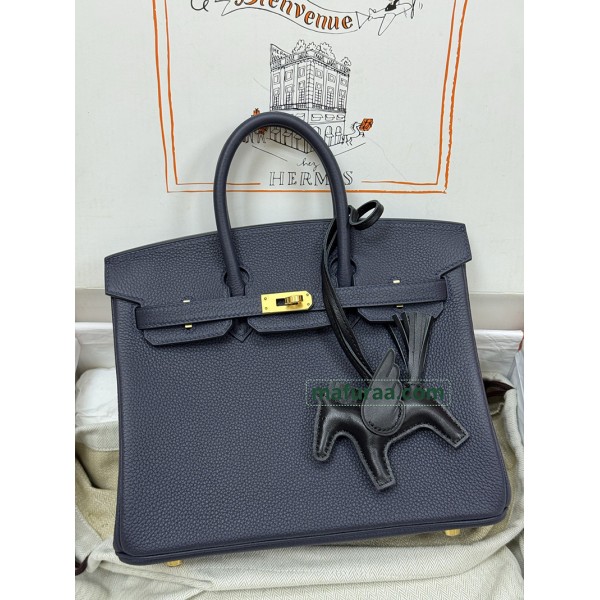 Birkin25  2Z/ Blue nuit  Togo  Gold Hardware