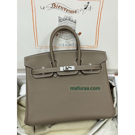 Birkin25cm  18/Étoupe Grey Togo Silver Hardware