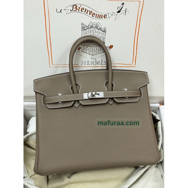 Birkin25cm  18/Étoupe Grey Togo Silver Hardware