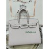 Birkin 25cm 9W/Crocus  Epsom Silver Hardware