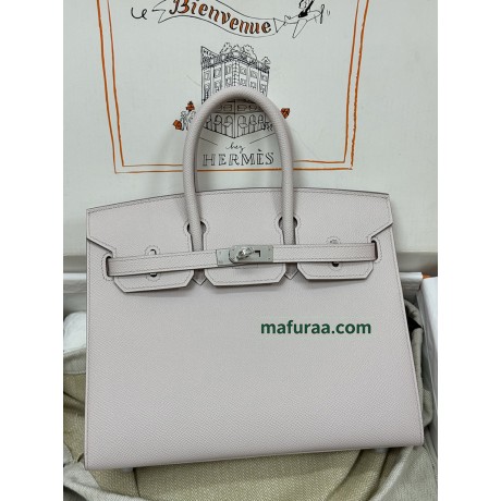 Birkin 25cm 9W/Crocus  Epsom Silver Hardware