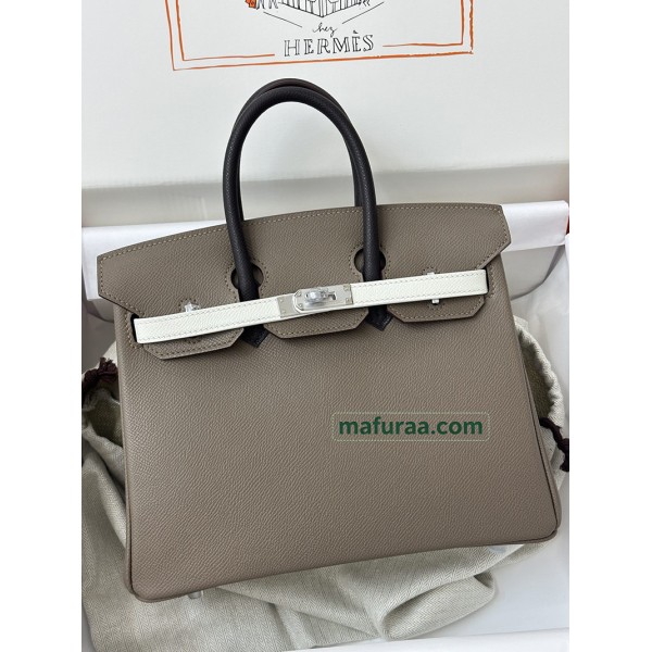 Birkin 25cm 18/Étoupe Grey (Étoupe)  Epsom