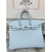 Birkin25cm 08/Blue Pale swift Silver Hardware