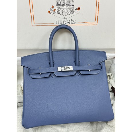 Birkin25cm R2/Blue Agate  swift  Silver Hardware
