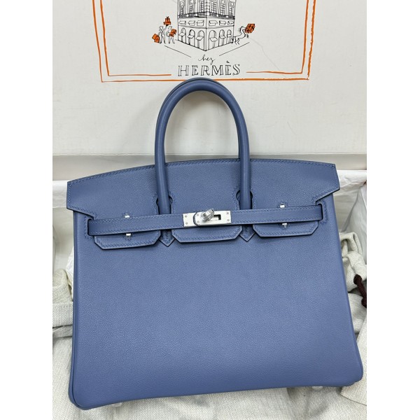 Birkin25cm R2/Blue Agate  swift  Silver Hardware
