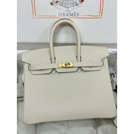 Birkin25cm 10/Craie  swift   Gold Hardware