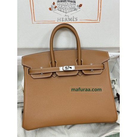 Birkin25cm 37 /Gold   swift  Silver Hardware