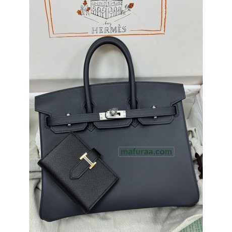 Birkin25cm 2Z/Blue nuit  swift  Silver Hardware