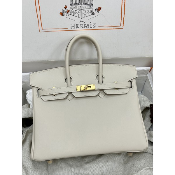 Birkin25cm 10/Craie   swift   Gold Hardware