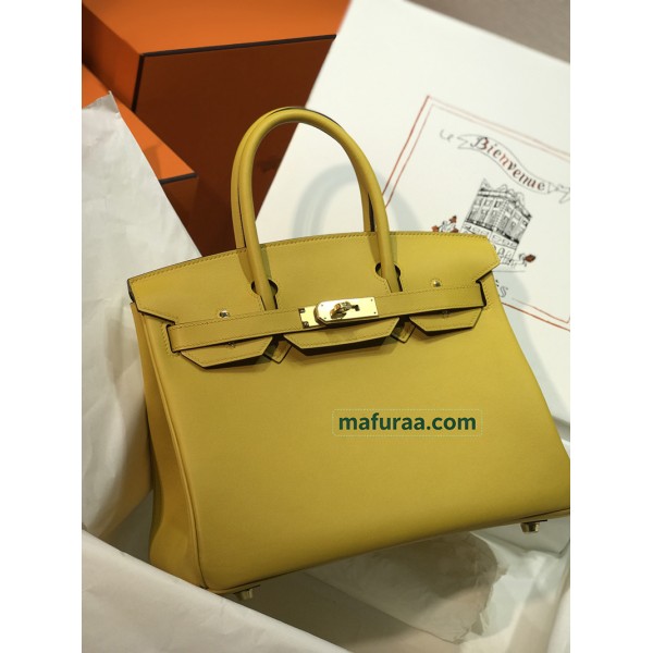 Birkin30cm 9D/Jaune Ambre swift  Gold Hardware