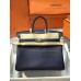 Birkin25cm 73/Blue Saphir swift Silver Hardware