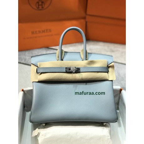 Birkin25cm J7/Blue Lin swift Silver Hardware
