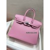 Birkin25cm 5P/Pink swift Silver Hardware