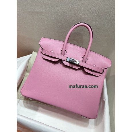Birkin25cm 5P/Pink swift Silver Hardware