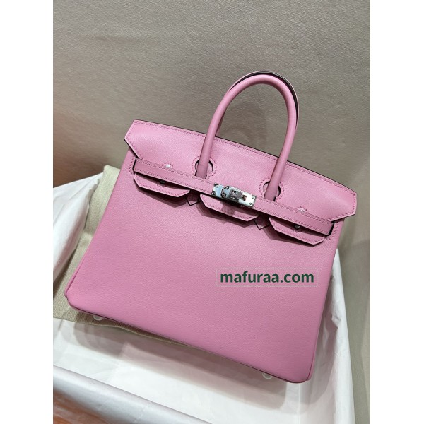 Birkin25cm 5P/Pink swift Silver Hardware