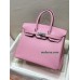 Birkin25cm 5P/Pink swift Silver Hardware