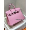 Birkin25cm 5P/Pink swift Silver Hardware
