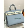 Birkin35cm J7/Blue Lin  swift Silver Hardware