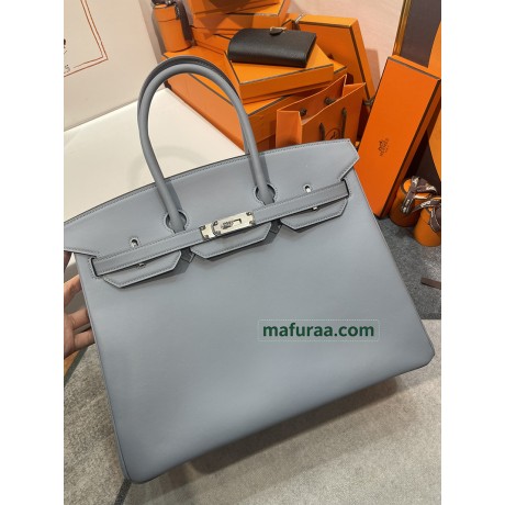 Birkin35cm J7/Blue Lin swift Silver Hardware