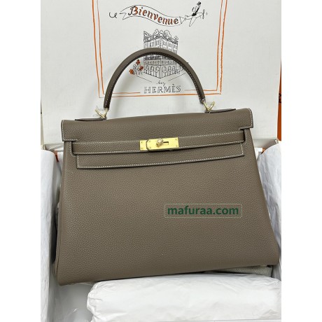 kelly32cm 8C/Elephant Grey wift  Gold Hardware