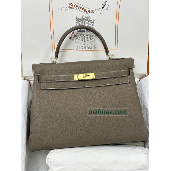 kelly32cm 8C/Elephant Grey wift  Gold Hardware