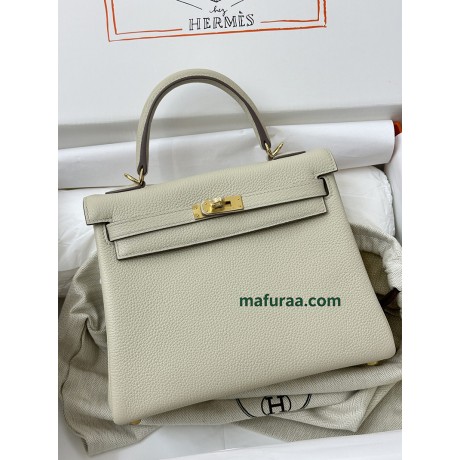 Kelly28cm 10/Craie  Togo Gold Hardware