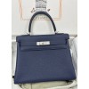 Kelly28cm 73/Blue Saphir  Togo Silver Hardware