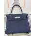 Kelly28cm 73/Blue Saphir Togo Silver Hardware