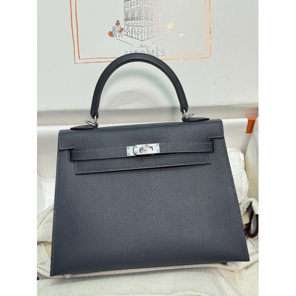 Kelly25cm 88/Graphite Epsom Silver Hardware