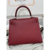 Kelly25cm K1/Rouge Grenat Epsom Silver Hardware