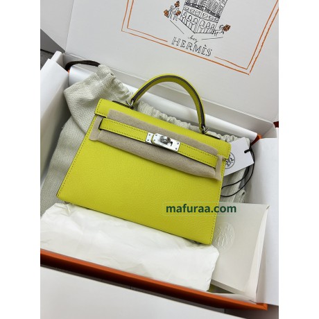 mini Kelly 9R/Lime   Chevre Silver Hardware