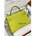 mini Kelly 9R/Lime Chevre Silver Hardware