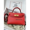 mini Kelly S3//Rouge Cœur   Chevre Gold Hardware