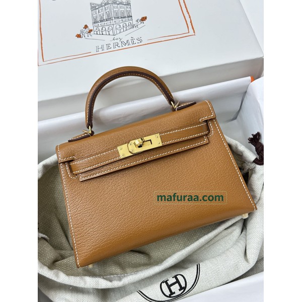 mini Kelly 37 /Gold   Chevre Gold Hardware