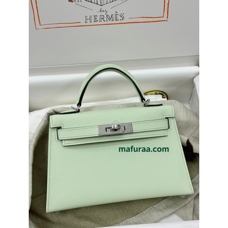 mini Kelly 0S vertdeau   Hermes Vert fizz epsom  Silver Hardware