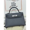 mini Kelly 85/Ardoise  epsom  Silver Hardware