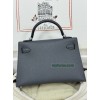 mini Kelly 85/Ardoise  epsom  Silver Hardware