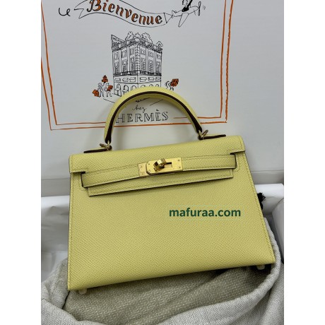 mini Kelly 1Z/Jaune Poussin epsom 
