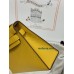 mini Kelly 9D/Jaune Ambre Epsom Silver Hardware