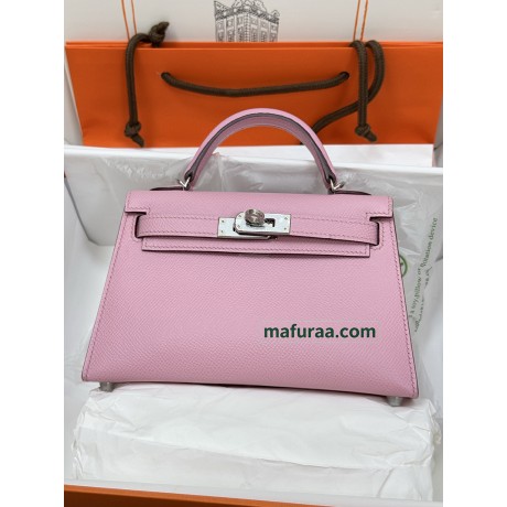 mini Kelly  X9/Mauve Sylvestre Epsom Silver Hardware