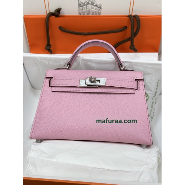 mini Kelly  X9/Mauve Sylvestre Epsom Silver Hardware
