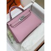 mini Kelly  X9/Mauve Sylvestre Epsom Silver Hardware