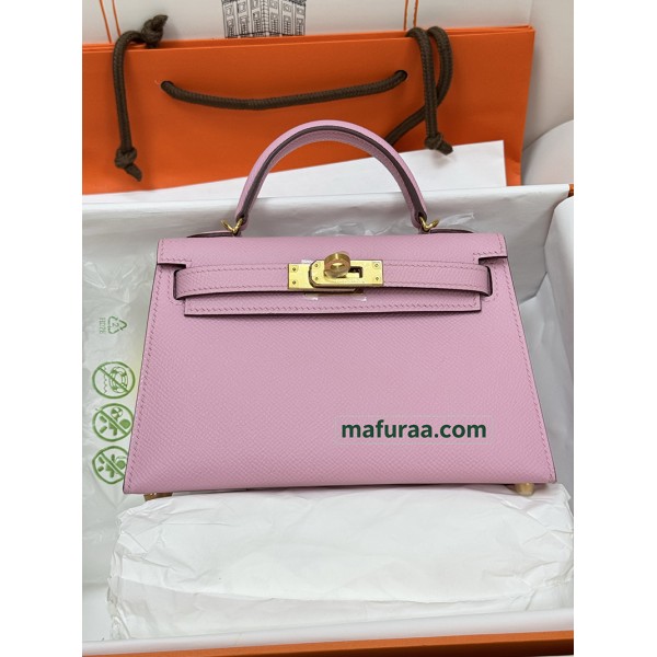 mini Kelly  X9/Mauve Sylvestre Epsom Silver Hardware