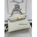 mini Kelly 10/Craie Epsom Gold Hardware