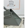 mini Kelly  63//Vert Amande  Epsom Silver Hardware