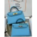mini Kelly P3/北方蓝/Blue du Nord Epsom Silver Hardware