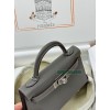 mini Kelly 0L/ Gris Meyer  Epsom Silver Hardware