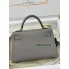 mini Kelly  0L/ Gris Meyer  Epsom Gold Hardware