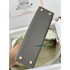 mini Kelly  0L/ Gris Meyer  Epsom Gold Hardware